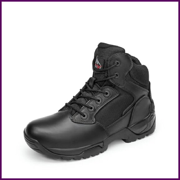Men\'s Leather Military Tactical Boots Side Zip Steel Toe Work Hiking main image 6